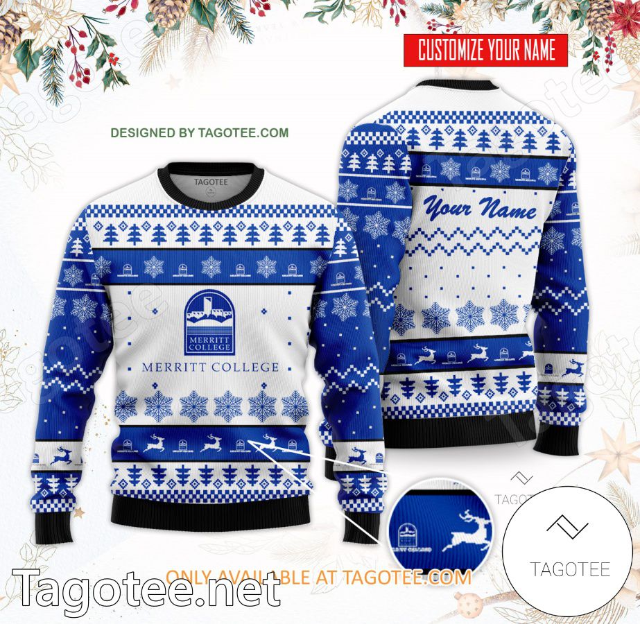 Merritt College Custom Ugly Christmas Sweater - BiShop