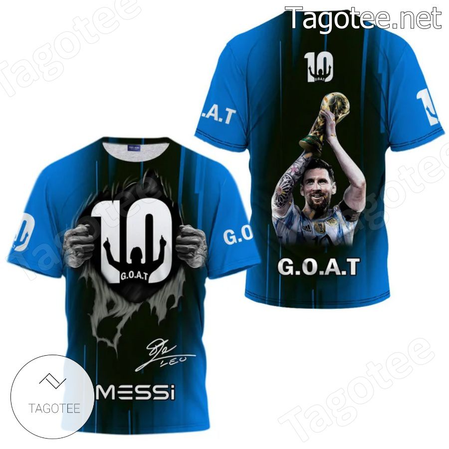 Messi 10 Goat Signature T-shirt, Hoodie