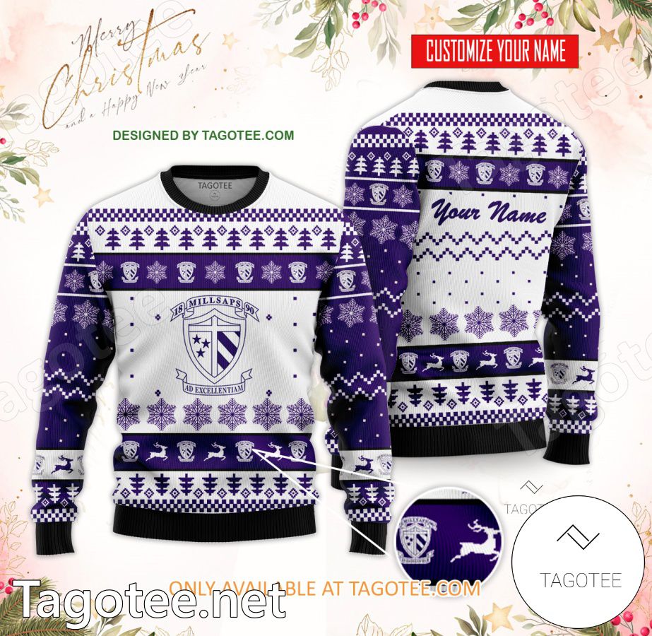 Millsaps College Custom Ugly Christmas Sweater - EmonShop