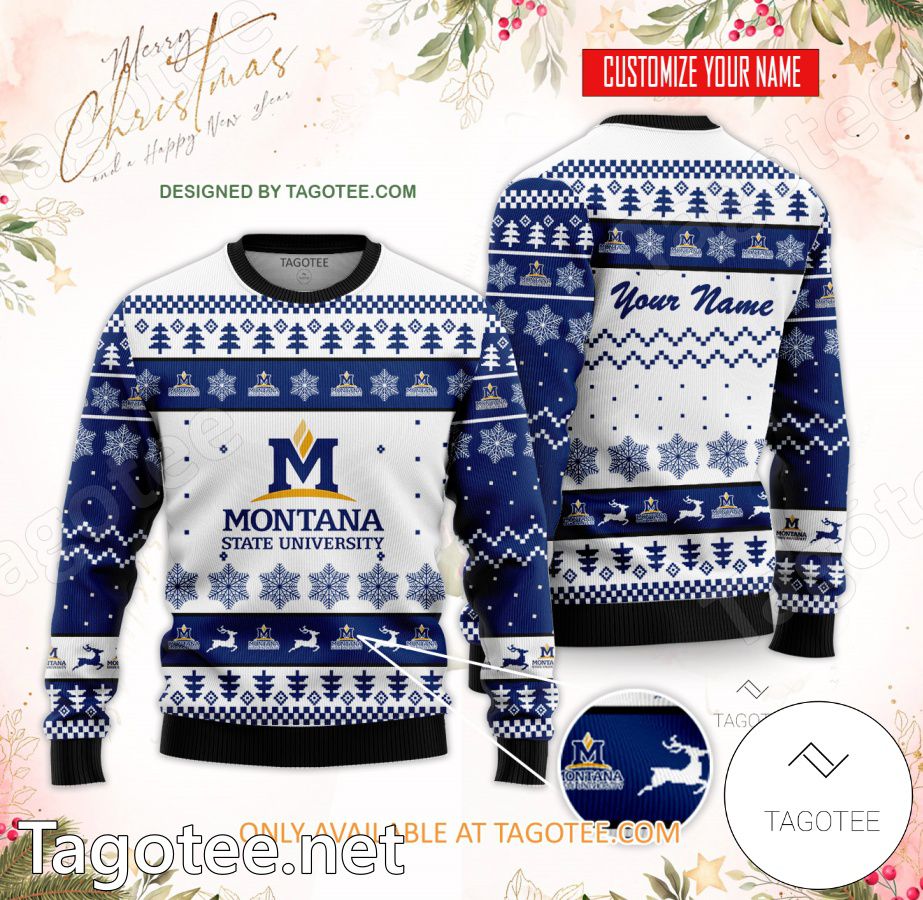 Montana State University Custom Ugly Christmas Sweater - BiShop