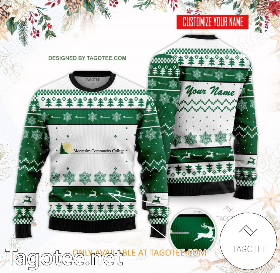 Montcalm Community College Custom Ugly Christmas Sweater - BiShop