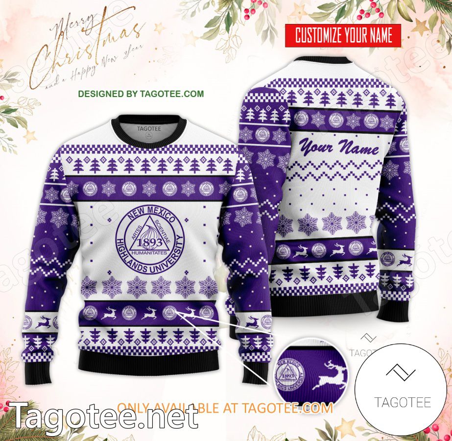 New Mexico Highlands University Custom Ugly Christmas Sweater - EmonShop