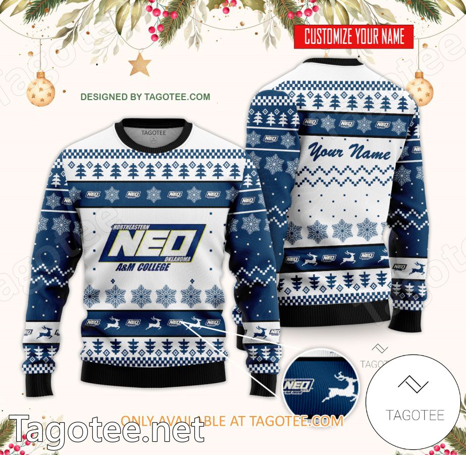 Northeastern Oklahoma Agricultural and Mechanics College NEO A&M College Custom Ugly Christmas Sweater - BiShop