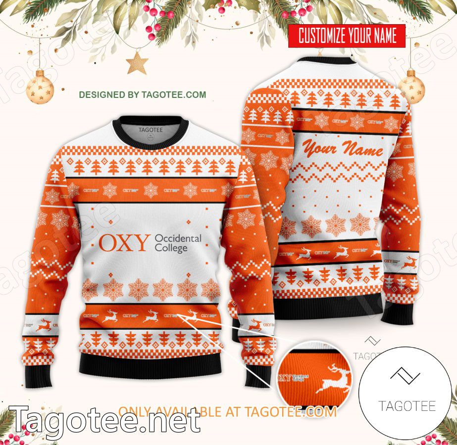 Occidental College Custom Ugly Christmas Sweater - BiShop