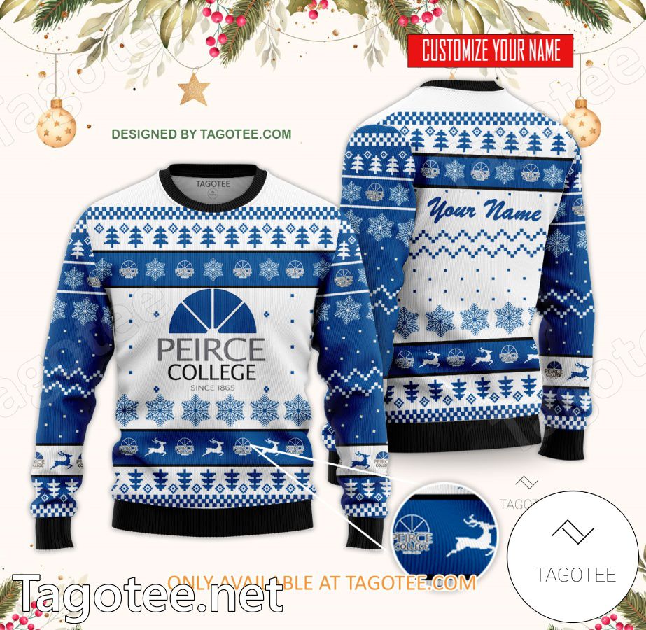 Peirce College Custom Ugly Christmas Sweater - BiShop