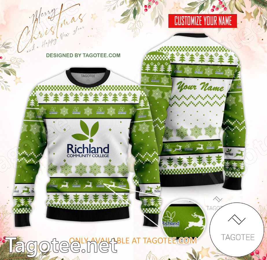 Richland Community College Custom Ugly Christmas Sweater - BiShop