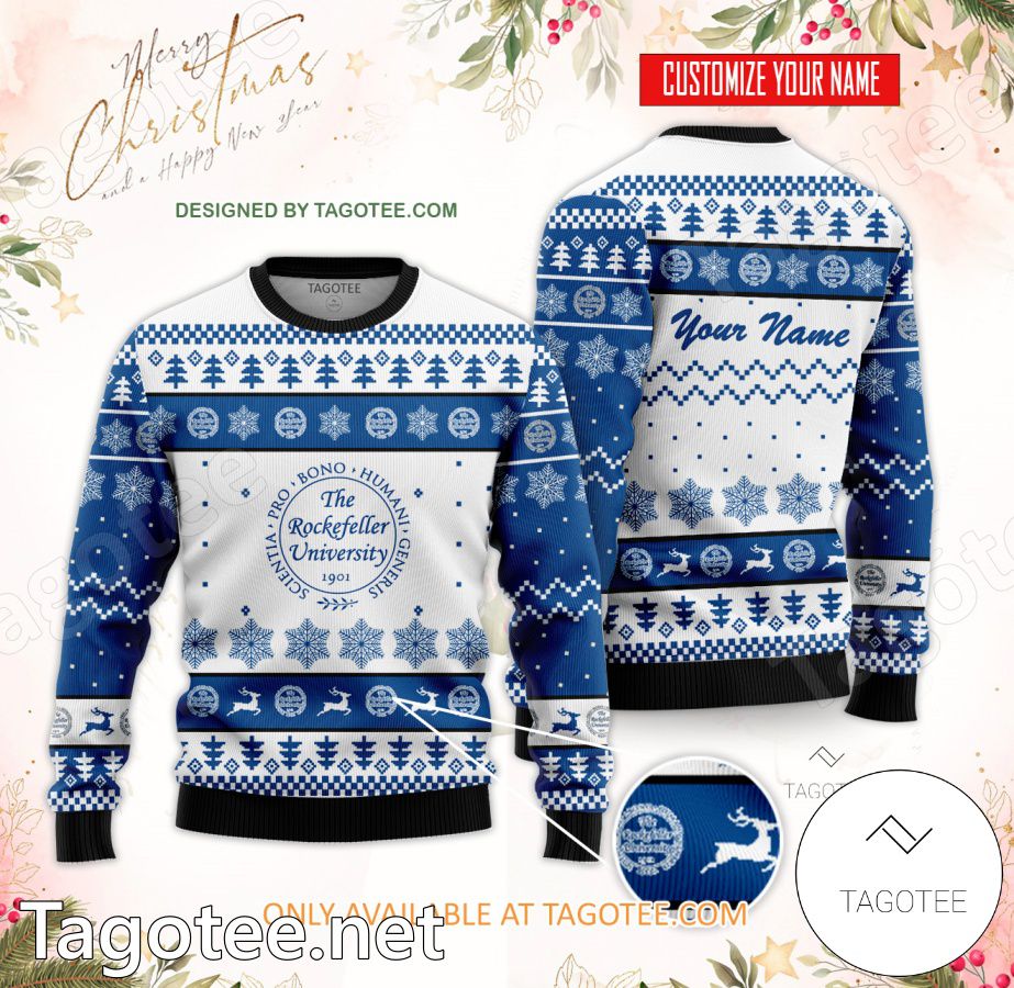 Rockefeller University Custom Ugly Christmas Sweater - EmonShop