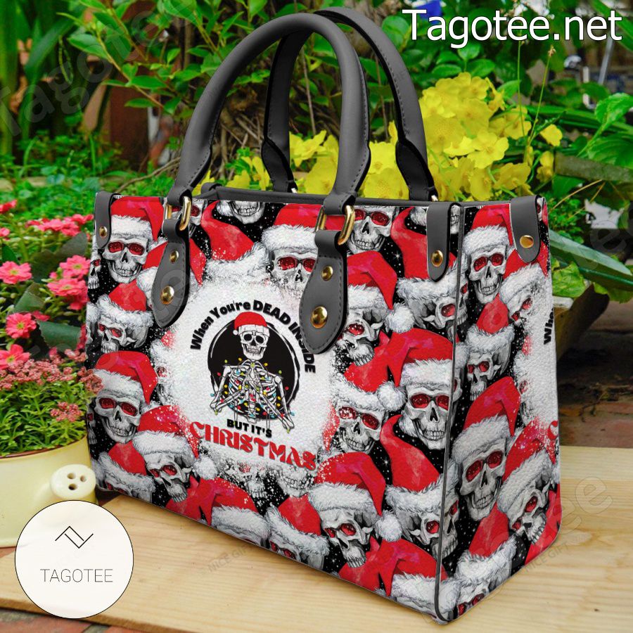 Skull When You're Dead Inside But It's Christmas Handbag