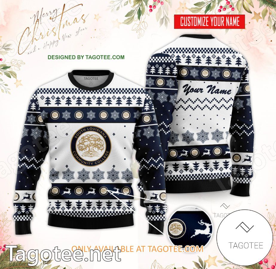 South Louisiana Community College Custom Ugly Christmas Sweater - EmonShop