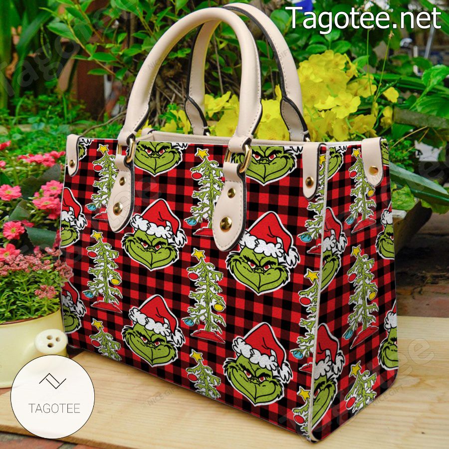 The Grinch Black And Red Plaid Handbag a