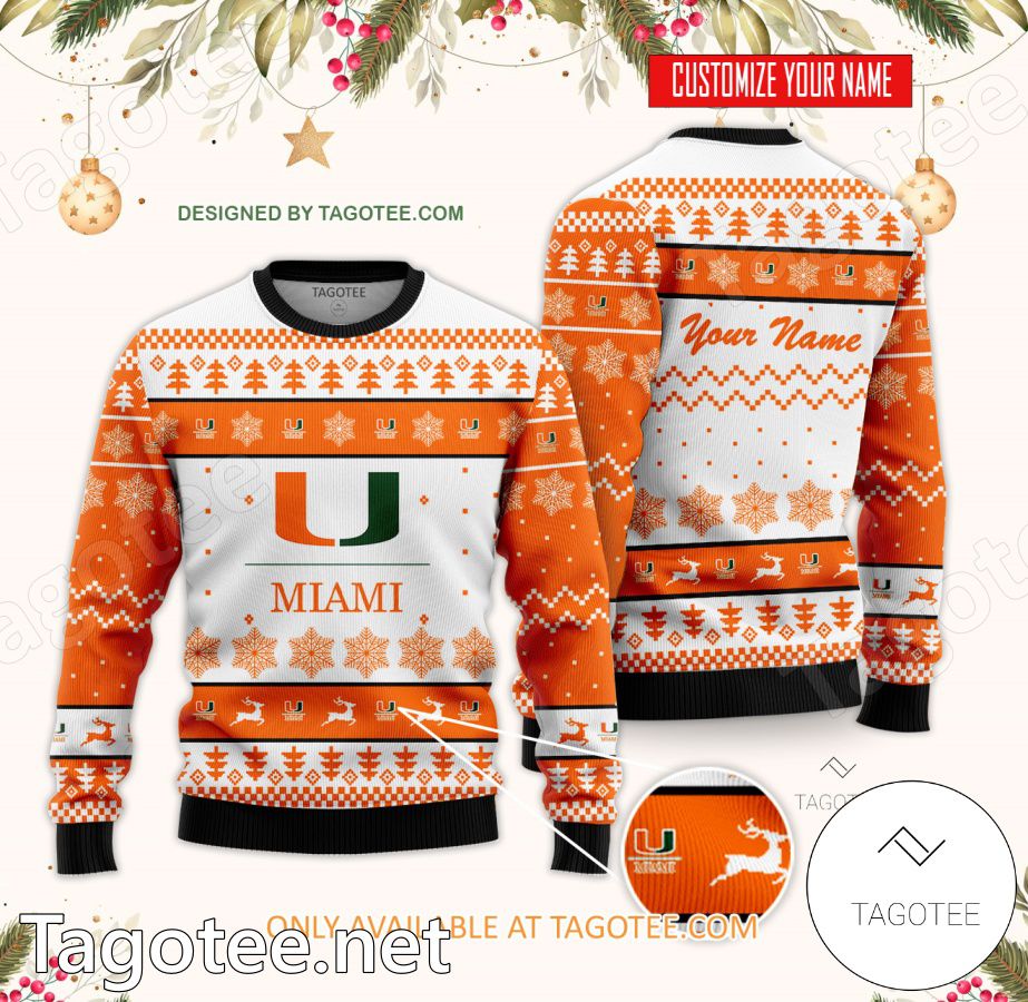 University of Miami Custom Ugly Christmas Sweater - BiShop