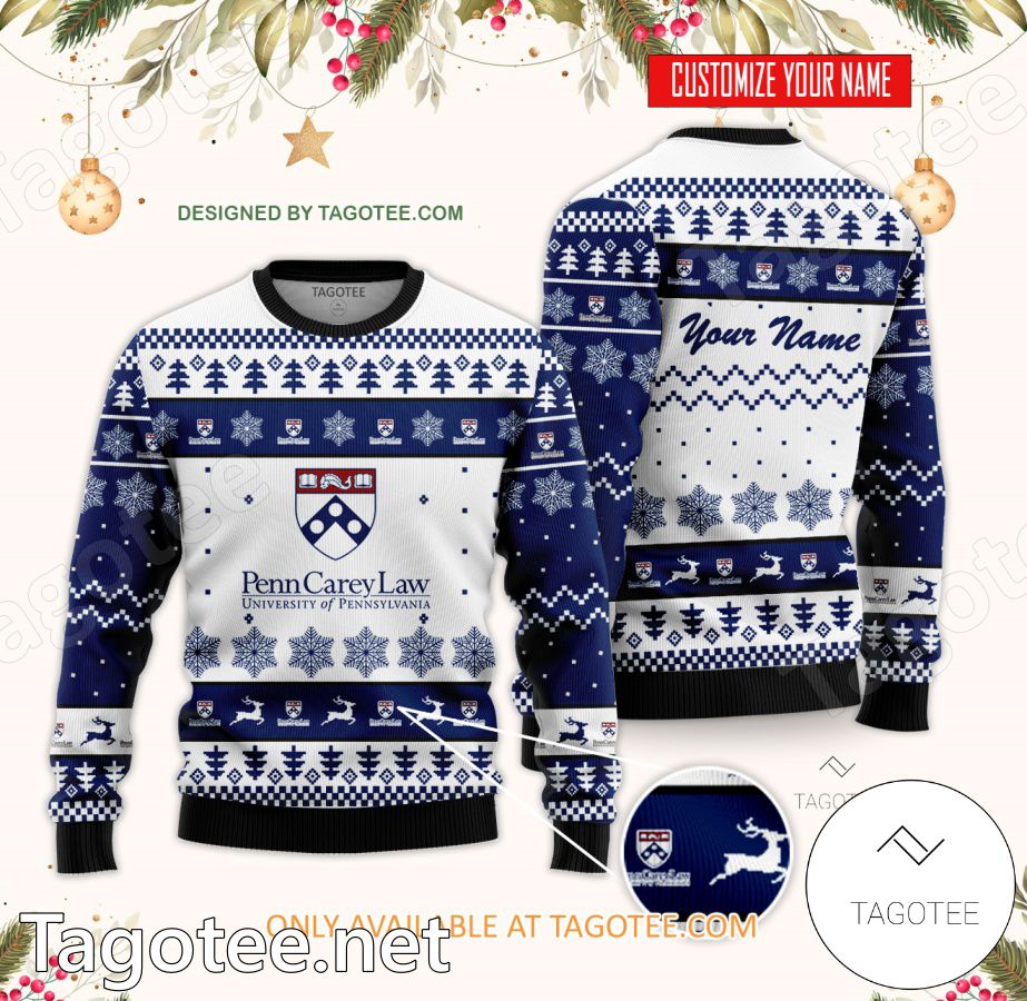 University of Pennslyvania Law School Custom Ugly Christmas Sweater - BiShop