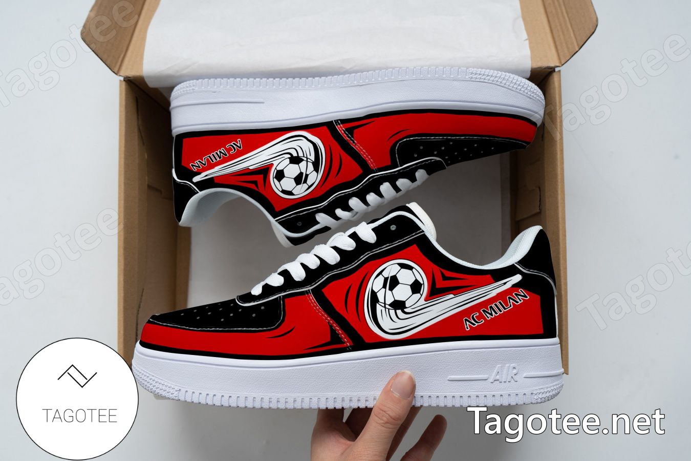 AC Milan Logo Air Force 1 Shoes a