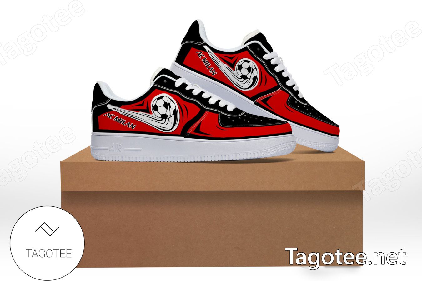 AC Milan Logo Air Force 1 Shoes