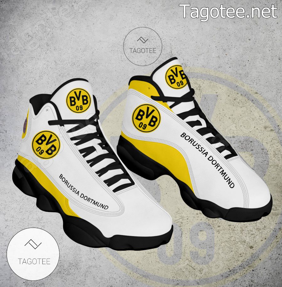 Borussia Dortmund Logo Air Jordan 13 Shoes - BiShop a