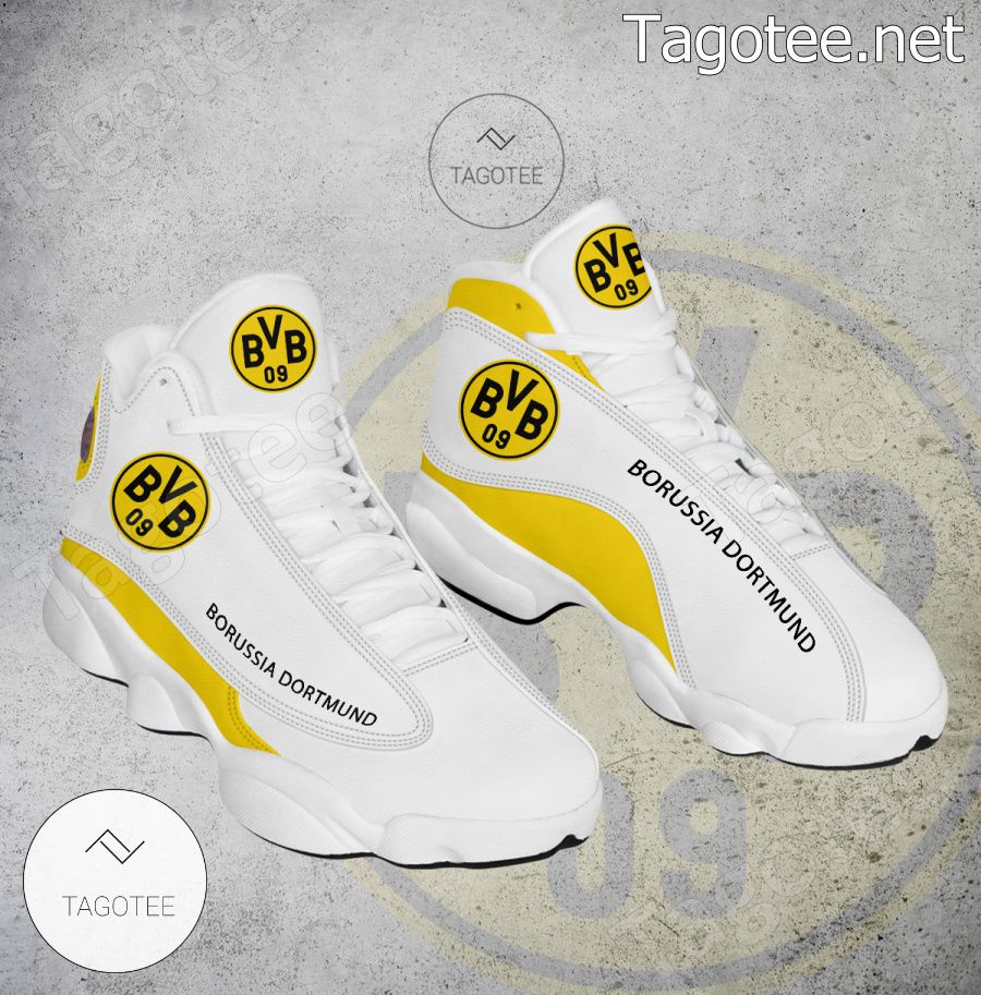 Borussia Dortmund Logo Air Jordan 13 Shoes - BiShop