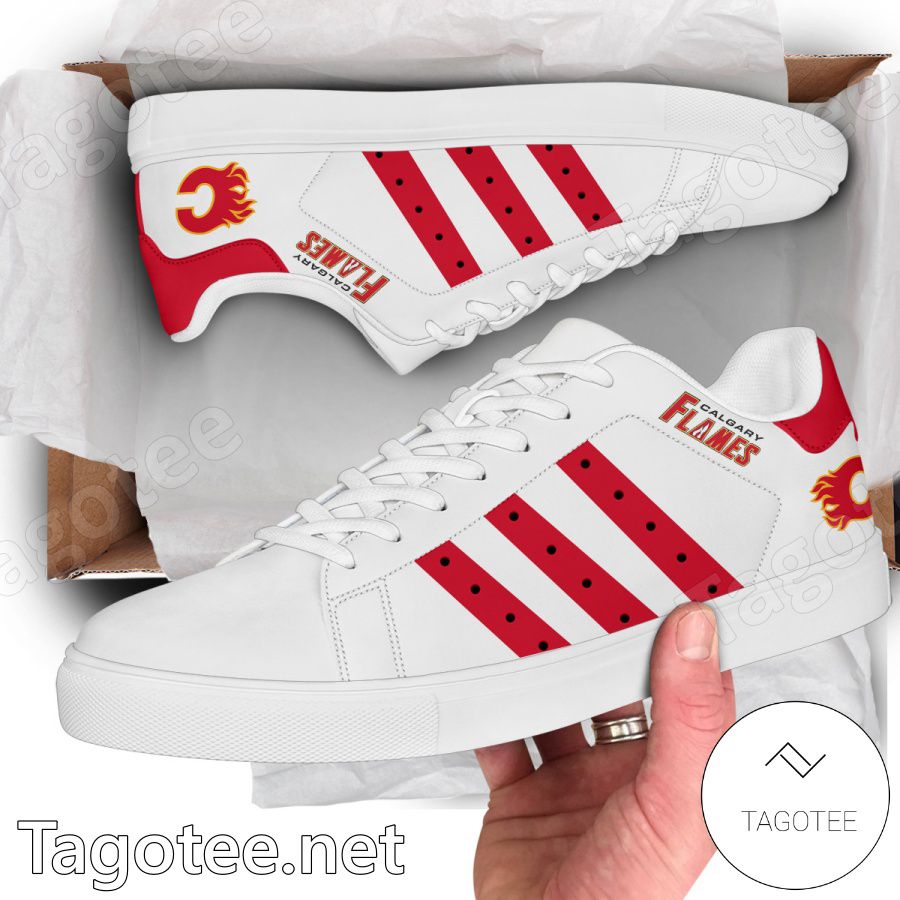 Calgary Flames Hockey Stan Smith Shoes - EmonShop