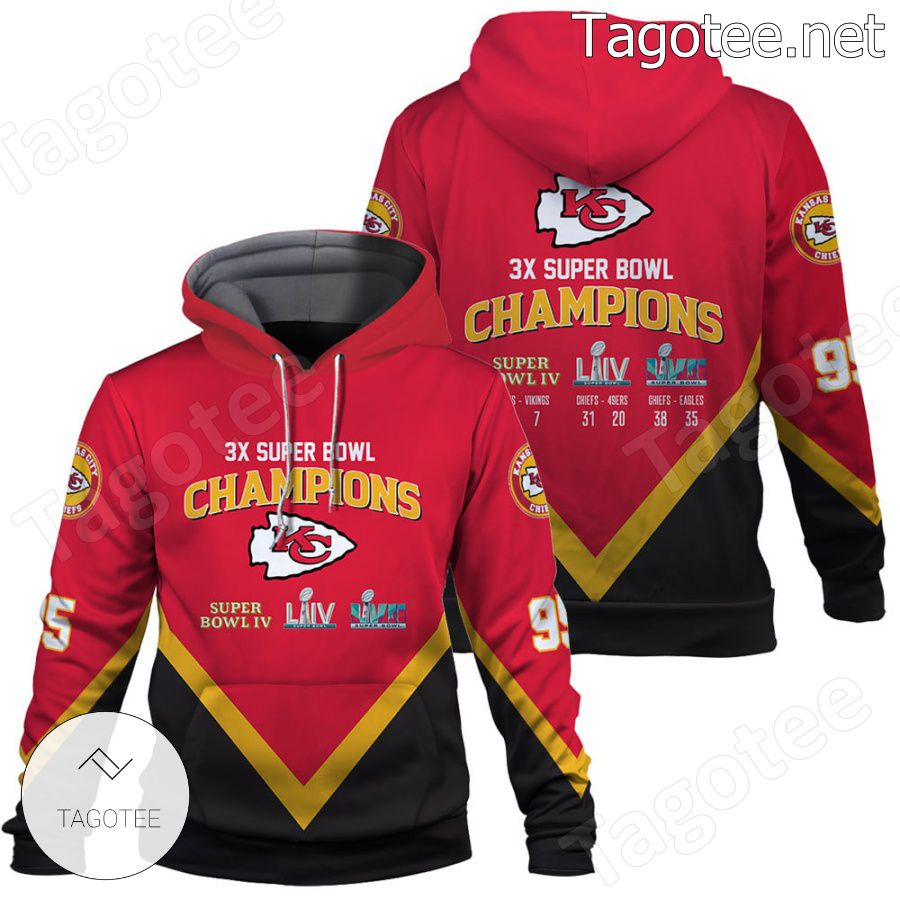 3X Super Bowl Champions Best Team Kansas City Chiefs Fan NFL Hoodie