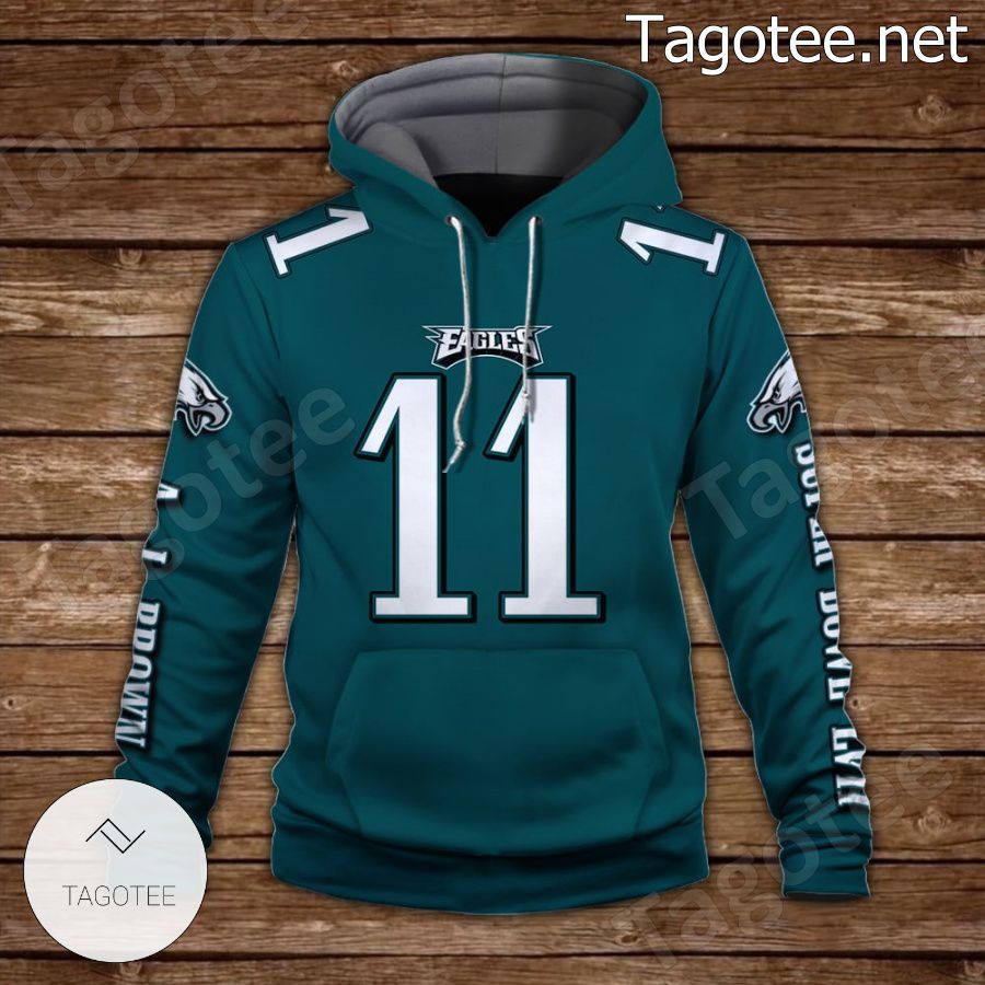 A. J. Brown 11 Beat The Chiefs Go Birds Philadelphia Eagles Fan NFL Hoodie a