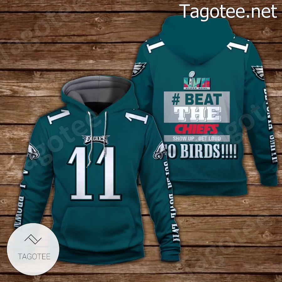 A. J. Brown 11 Beat The Chiefs Go Birds Philadelphia Eagles Fan NFL Hoodie