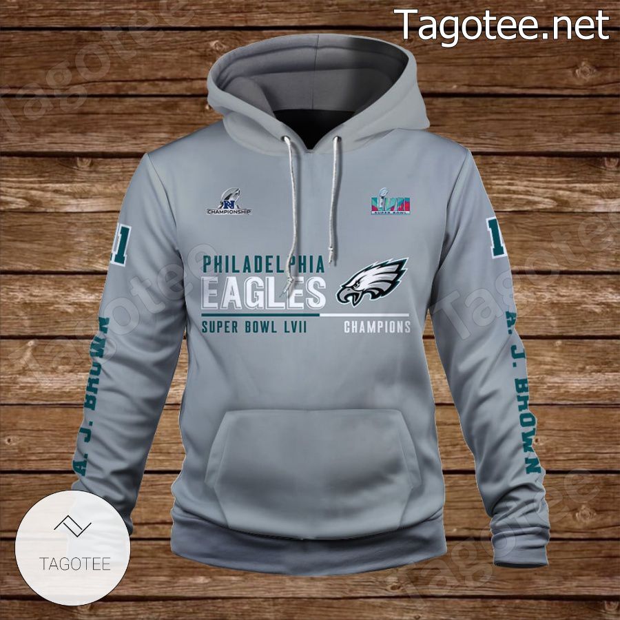 A. J. Brown 11 Beat The Chiefs Philadelphia Eagles Fan NFL Hoodie a