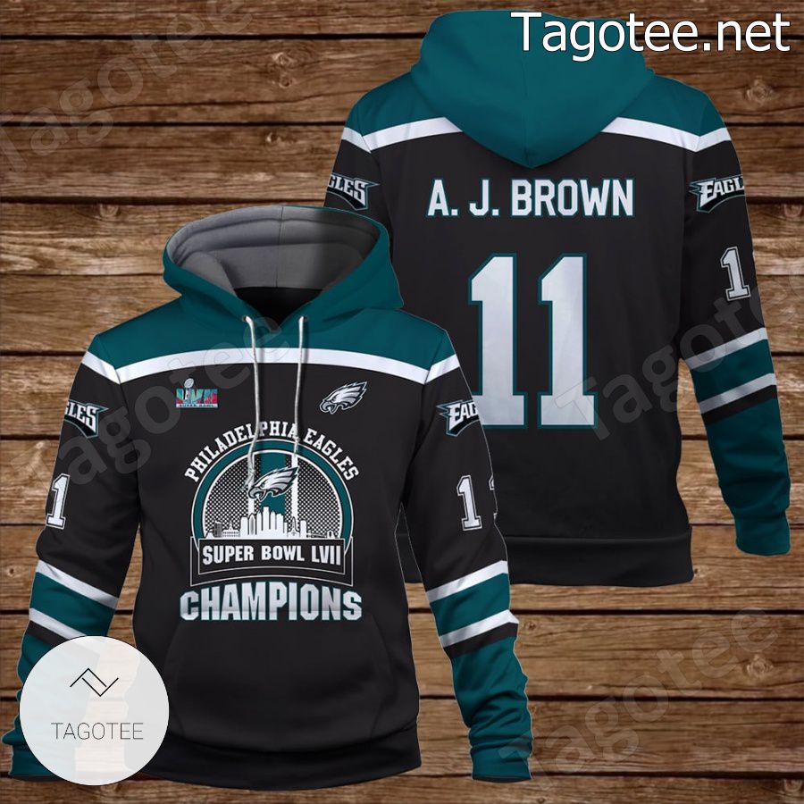 A. J. Brown 11 Eagles Team Philadelphia Eagles Fan NFL Hoodie