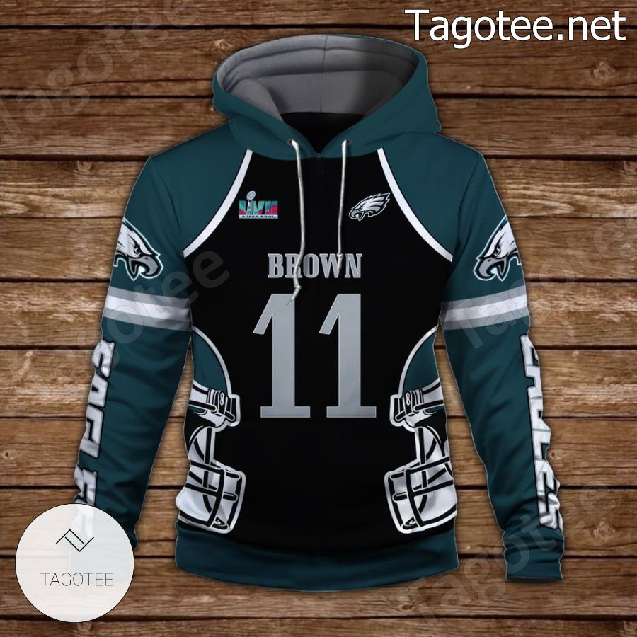 A. J. Brown 11 Go Eagles Philadelphia Eagles Fan NFL Hoodie a