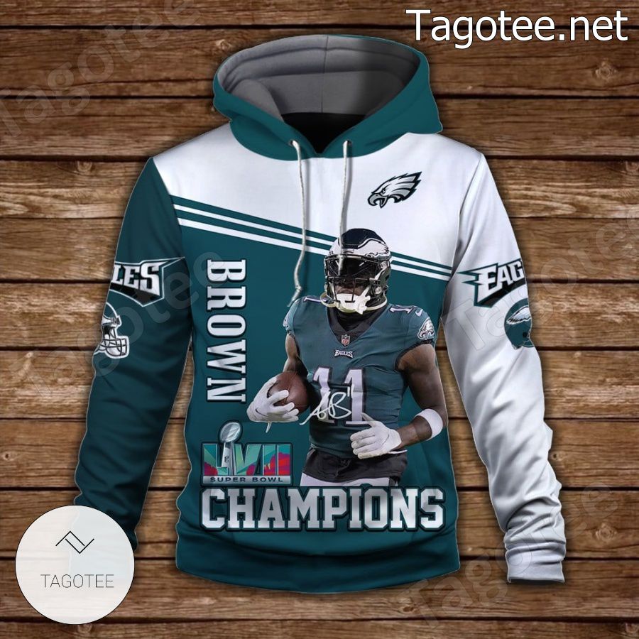 A. J. Brown 11 Philadelphia Eagles NFC Champions Fan NFL Hoodie a