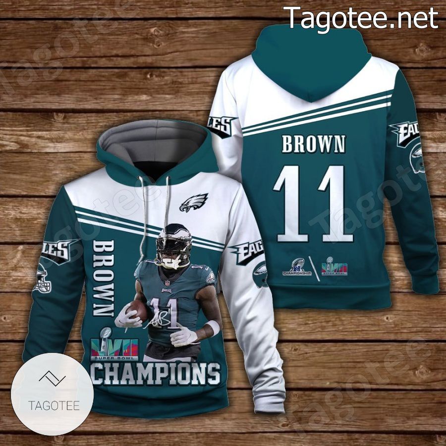 A. J. Brown 11 Philadelphia Eagles NFC Champions Fan NFL Hoodie