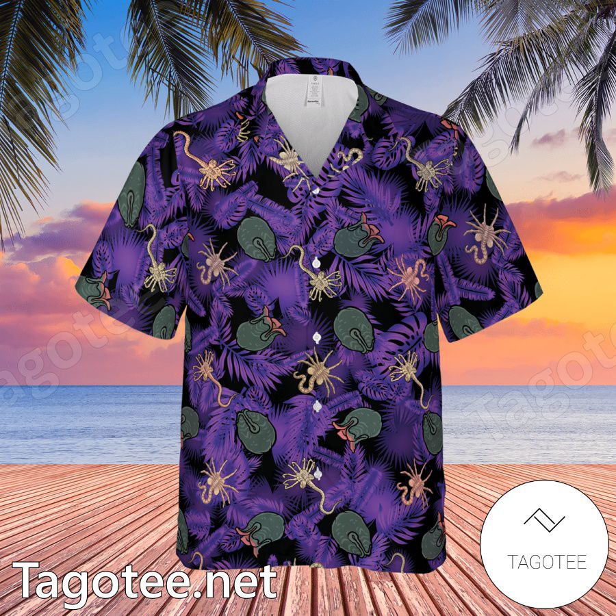 Alien Facehugger Ovomorph Aloha Hawaii Shirt a