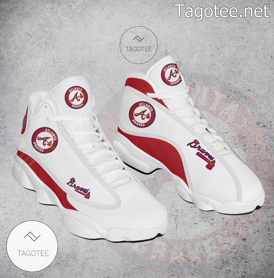 Atlanta Braves Logo Air Jordan 13 Shoes - EmonShop