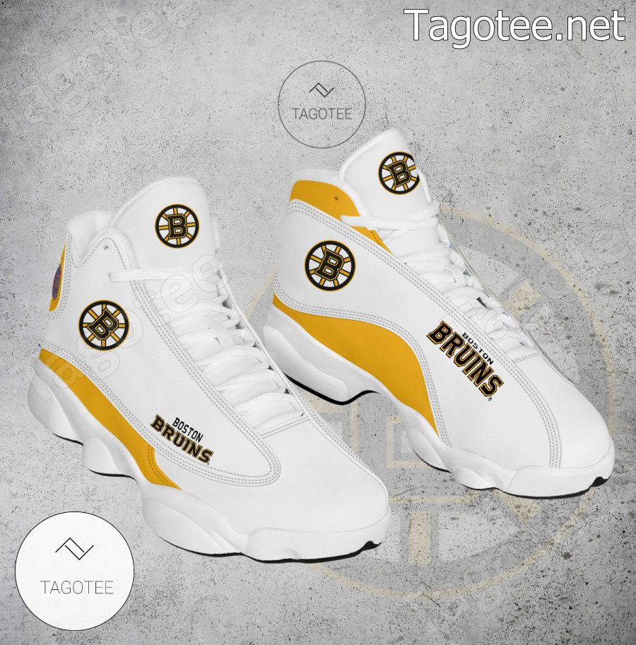 Boston Bruins Logo Air Jordan 13 Shoes - EmonShop