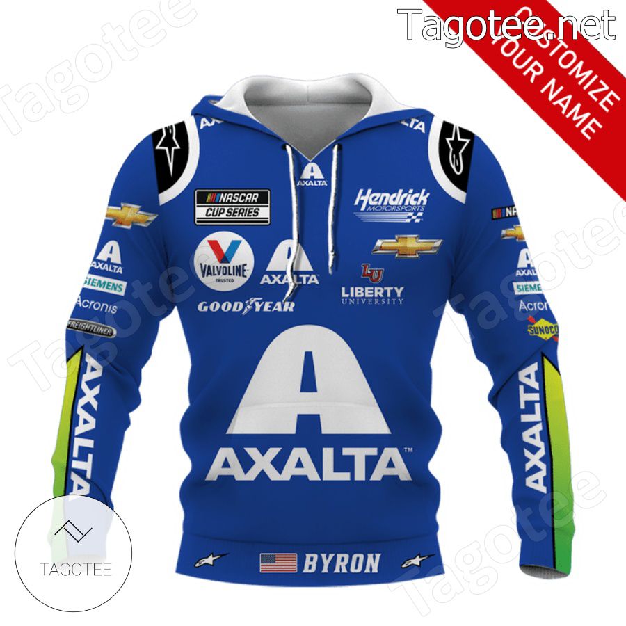 Byron Car Racing Axalta Blue Hoodie a