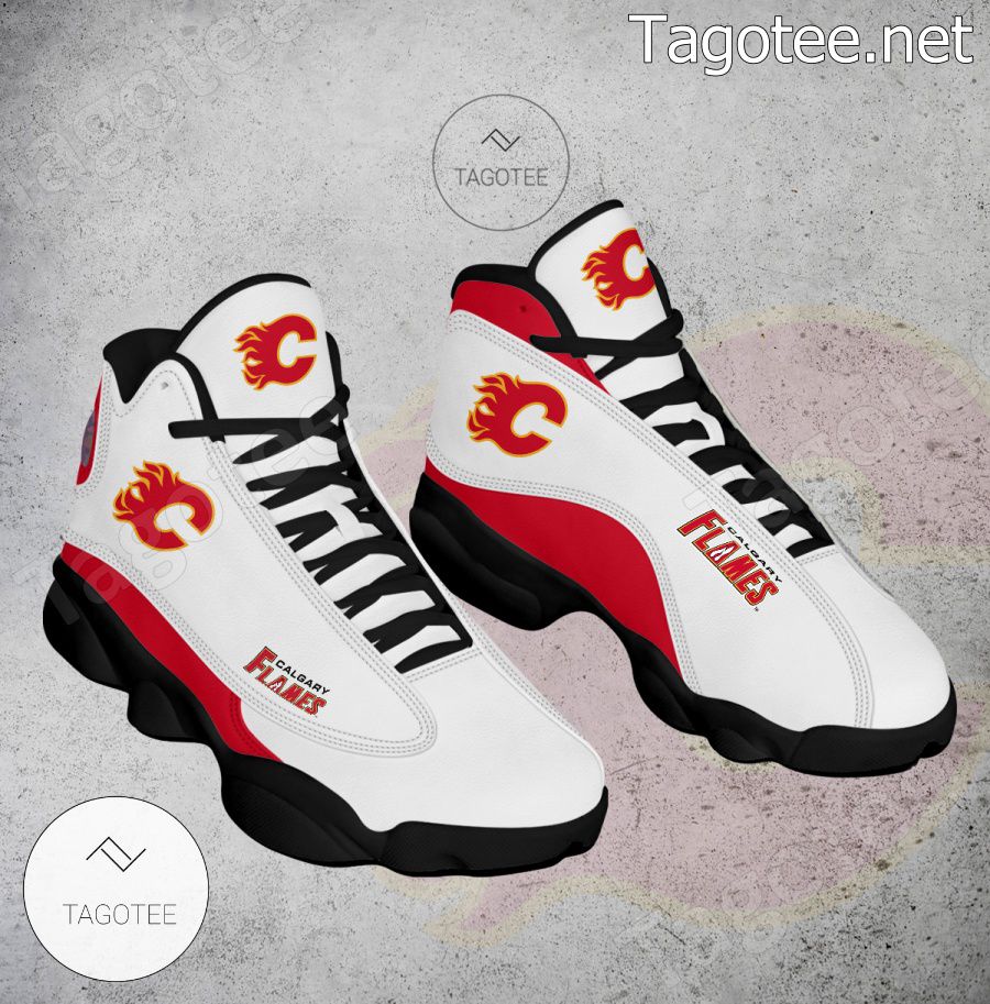 Calgary Flames Logo Air Jordan 13 Shoes - EmonShop a