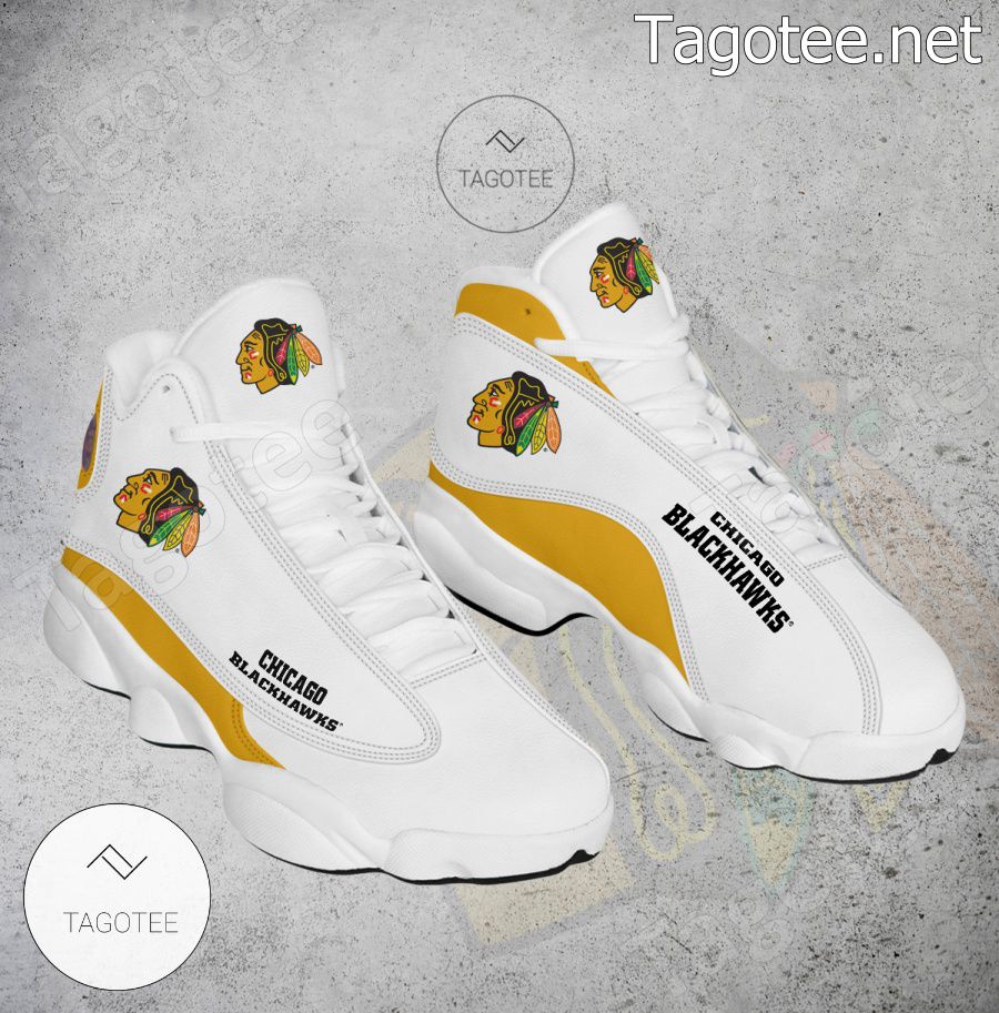 Chicago Blackhawks Logo Air Jordan 13 Shoes - EmonShop