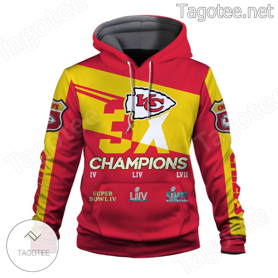 Chiefs 3X 2023 Super Bowl Champions Kansas City Chiefs Fan NFL Hoodie a