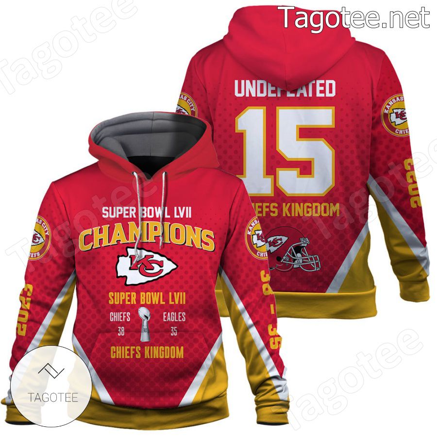 Chiefs Defeat Mahomes Super Bowl 3X Champions Undefeated Kansas City Chiefs Fan NFL Hoodie