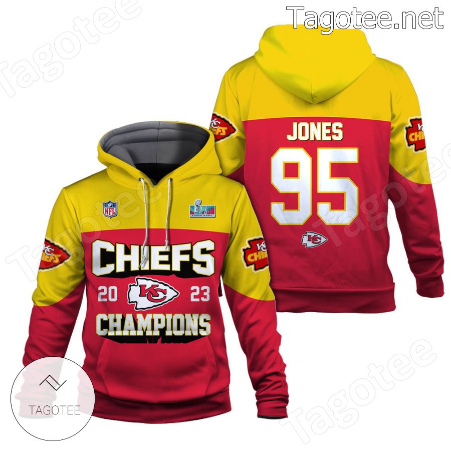 Chris Jones 95 Chiefs 2023 Champions Kansas City Chiefs Fan NFL Hoodie