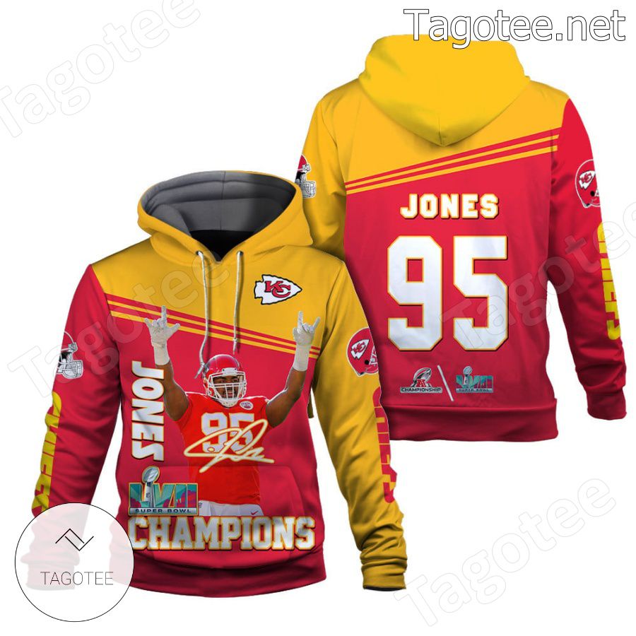 Chris Jones 95 Kansas City Chiefs AFC Champions Fan NFL Hoodie