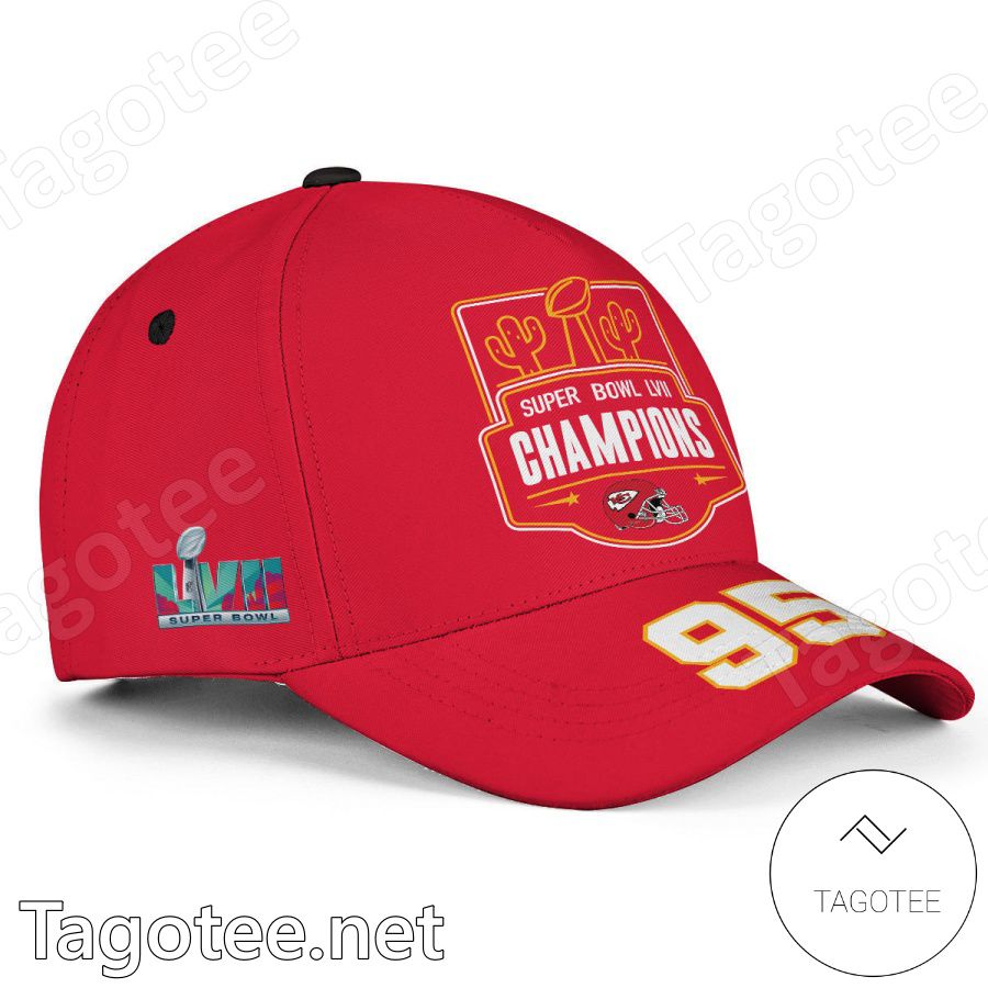 Chris Jones 95 Super Bowl LVII 2023 Champions NFL Kansas City Chiefs Classic Cap Hat a