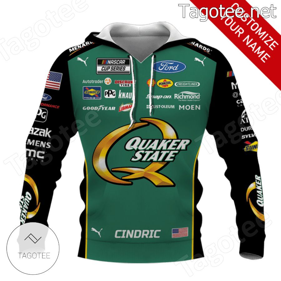 Cindric Car Racing Quaker State Green Hoodie