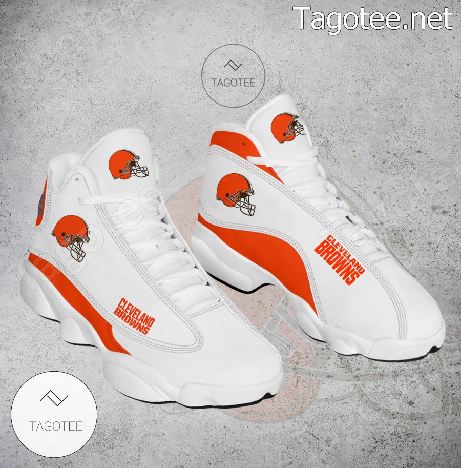 Cleveland Browns Logo Air Jordan 13 Shoes - EmonShop