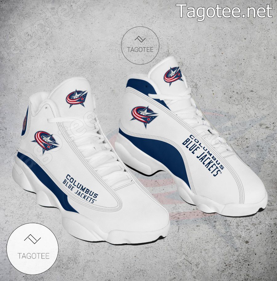 Columbus Blue Jackets Logo Air Jordan 13 Shoes - EmonShop