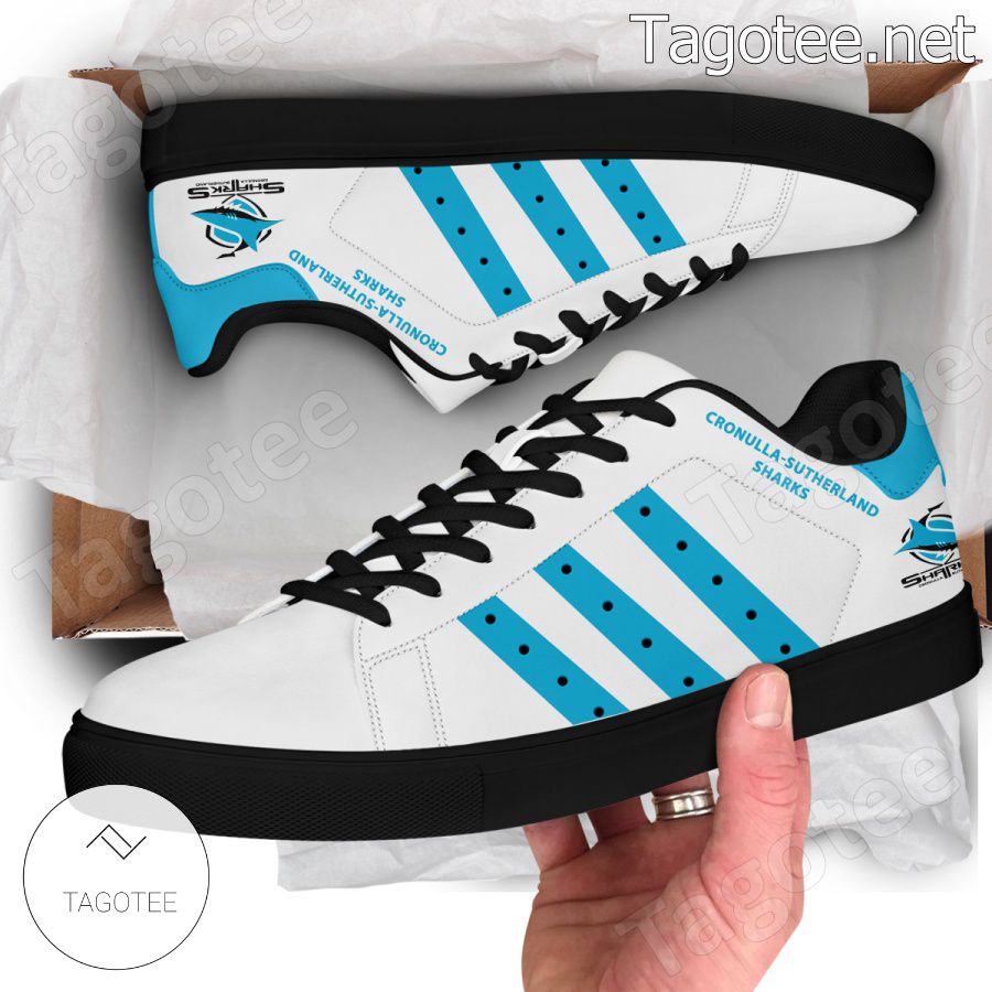 Cronulla-Sutherland Sharks NRL Logo Stan Smith Shoes - EmonShop a