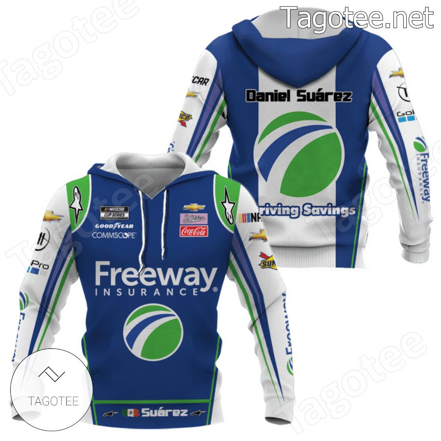 Daniel Suárez Car Racing Freeway Insurance Blue Hoodie