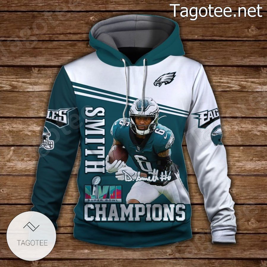 DeVonta Smith 6 Philadelphia Eagles NFC Champions Fan NFL Hoodie a