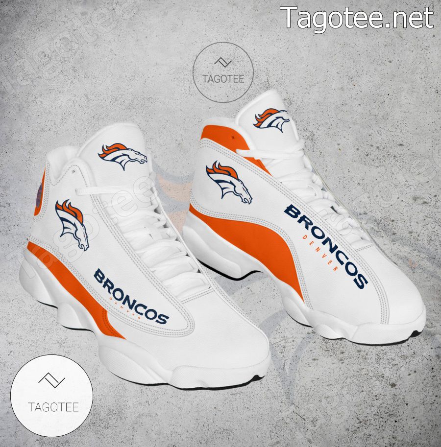 Denver Broncos Logo Air Jordan 13 Shoes - EmonShop