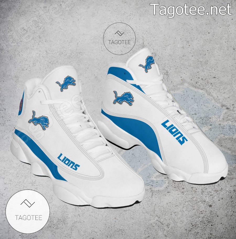 Detroit Lions Logo Air Jordan 13 Shoes - EmonShop