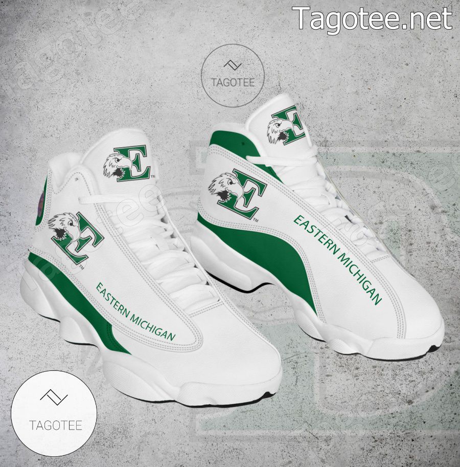 Eastern Michigan NCAA Logo Air Jordan 13 Shoes - BiShop