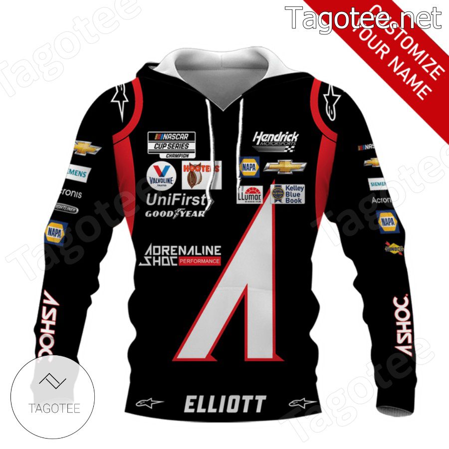 Elliott Car Racing Adrenaline Shoc Black Hoodie